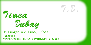 timea dubay business card
